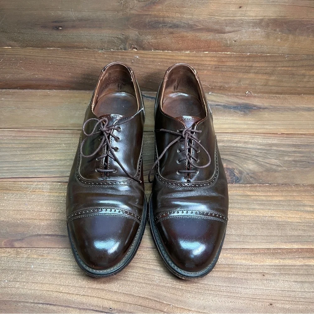 Vintage Hanover Dress Shoes Men's 7.5 D Oxford Wingtip Brown Leather Classic USA